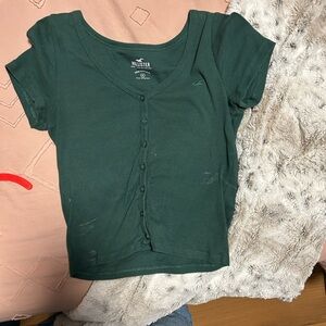 Hollister Teal V-Neck Tee